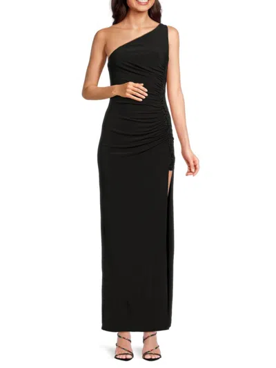 open lace back dress Marcella Women's Manhattan One Shoulder Gown