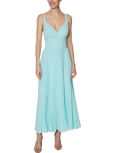Laundry By Shelli Segal Womens Chiffon Pleated Cocktail Dress In Blue