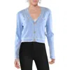 Laundry By Shelli Segal Womens Contrast Trim Knit Cardigan Sweater