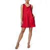 Laundry By Shelli Segal Womens Cowl Neck Sleeveless Mini Dress In Red
