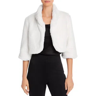 Laundry By Shelli Segal Womens Faux Fur Dressy Bolero In White