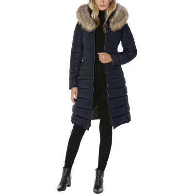 Laundry By Shelli Segal Womens Faux Fur Trim Cold Weather Parka Coat In Black