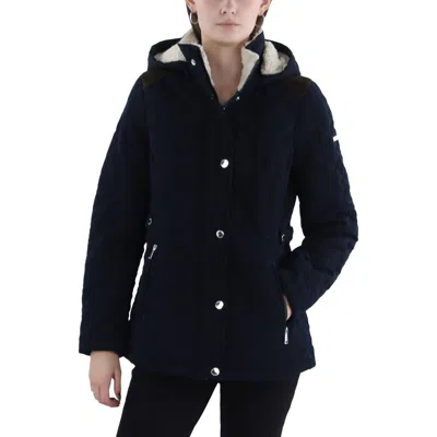 Laundry By Shelli Segal Womens Quilted Hooded Quilted Coat In Multi