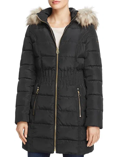 Laundry By Shelli Segal Womens Quilted Warm Parka Coat In Black