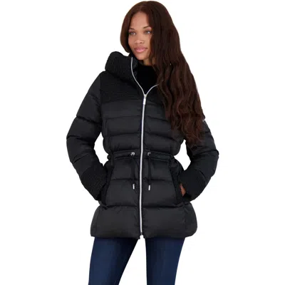 Laundry By Shelli Segal Womens Slimming Novelty Puffer Jacket In Black