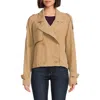 Laundry By Shelli Segal Womens Solid Cropped Shirt Jacket In Brown