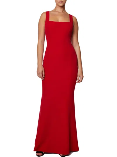 Laundry By Shelli Segal Womens Square Neck Sleeveless Evening Dress In Red