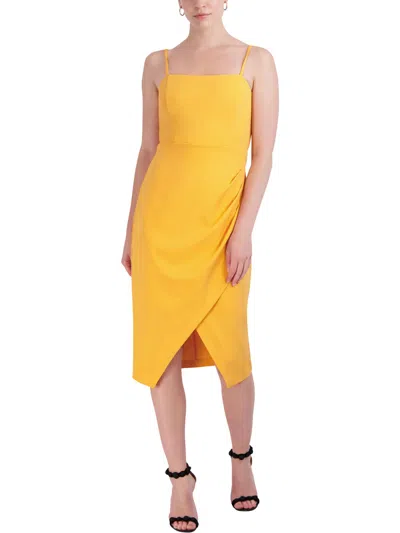 Laundry By Shelli Segal Womens Stretch Crepe Midi Cocktail And Party Dress In Orange