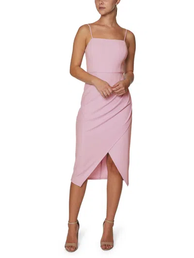 Laundry By Shelli Segal Womens Stretch Crepe Midi Cocktail And Party Dress In Pink