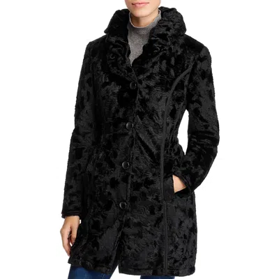 Laundry By Shelli Segal Womens Winter Lightweight Midi Coat In Black