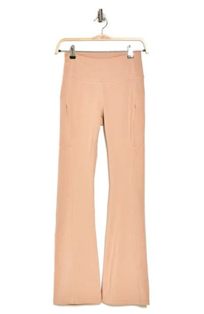 Laundry By Shelli Segal Zip Pocket Flare Leggings In Taupe