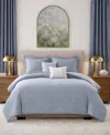 Laundry Chambray With Reverse Stripe 5-piece Comforter Set, Full/queen In Blue