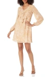 Laundry Hu07d78 Printed Long Sleeve Cocktail Dress In Neutral