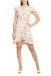 Laundry Hvr2d08 Ruffled Short Cocktail A Line Dress In Neutral