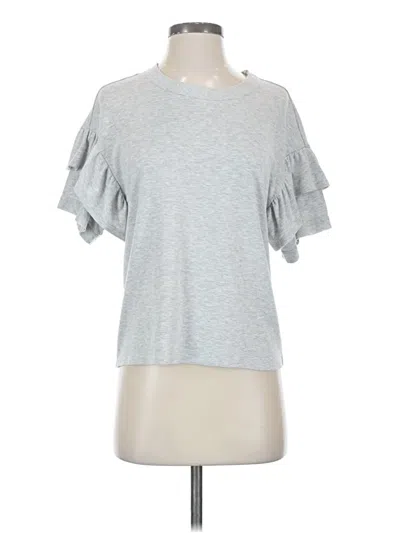 Pre-owned Laundry Short Sleeve Top Gray Cold Shoulder Neckline Tops