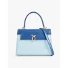 Launer Womens  Judi Leather Shoulder Bag In Blue Multi