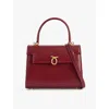 Launer Womens Judi Leather Shoulder Bag Traffic Red