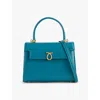 Launer Womens Judi Leather Shoulder Bag Turquiose