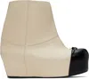 Laura Andraschko Beige Riding Ankle Boots In Bone/black