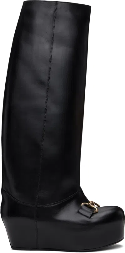 Laura Andraschko Black Riding Buckle Tall Boots