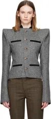 Laura Andraschko Gray Pagoda Loden Jacket In Black