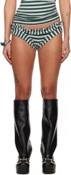 LAURA ANDRASCHKO GREEN & GRAY FRILLY SHORTS