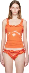 Laura Andraschko Orange 'st Moritz' Tank Top In Orange
