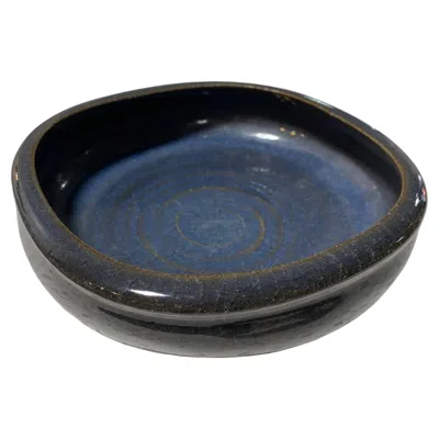 Pre-owned Laura Andreson Signed Glazed Mid-century Modern California Studio Pottery Bowl In Black