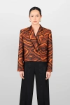 Laura Aparicio Jacquard Jacket In Orange