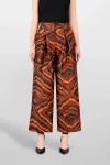 Laura Aparicio Jacquard Palazzo Pants In Orange