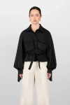 Laura Aparicio Macrame Sahariana Jacket In Black