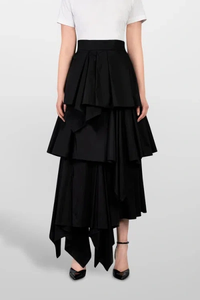 Laura Aparicio Maxi Volant Skirt In Black