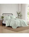 Laura Ashley 136 Thread Count Adorabelle Silhouette Cotton Reversible Quilt Set