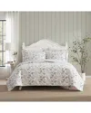 Laura Ashley 136 Thread Count Bramble Floral Cotton Reversible Quilt Set