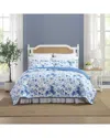 Laura Ashley 136 Thread Count Breezy Floral Cotton Reversible Quilt Set