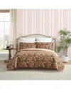 Laura Ashley 136 Thread Count Marta Cotton Reversible Quilt Set