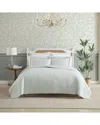 Laura Ashley 136 Thread Count Oxford Stripe Reversible Quilt Set In Green