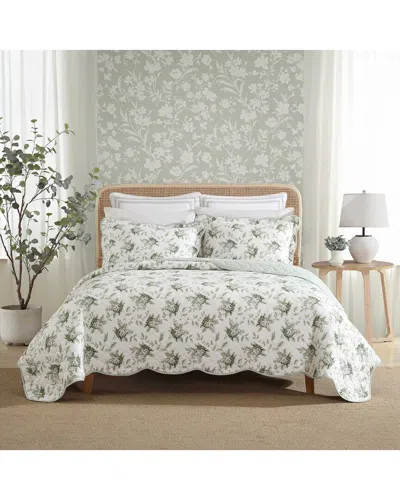 LAURA ASHLEY LAURA ASHLEY PORTLAND FLORAL REVERSIBLE QUILT SET