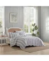 Laura Ashley 136 Thread Count Stripe Perfection Cotton Reversible Quilt Set