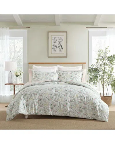LAURA ASHLEY LAURA ASHLEY 180 THREAD COUNT BRAMBLE FLORAL COTTON COMFORTER SET