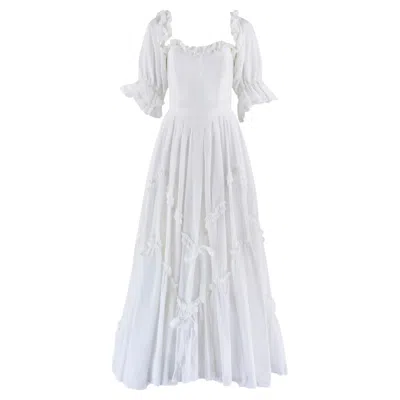 Pre-owned Laura Ashley 1984 Documented  White Cotton Wedding Dress