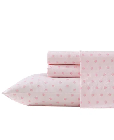 Laura Ashley 200-thread Cotton 4 -pc. Sheet Set, Full In Scallop Dollop