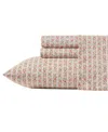 Laura Ashley 200-thread Cotton 4 -pc. Sheet Set, King In Marta Stripe