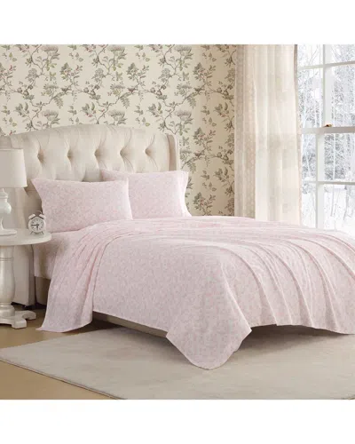 Laura Ashley 200 Thread Count Antoinette Cotton Flannel Sheet Set