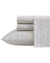 Laura Ashley 200 Thread Count Evie Cotton Percale Sheet Set In Neutral