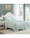 Laura Ashley 200 Thread Count Heirloom Ditzy Cotton Percale Sheet Set In Blue