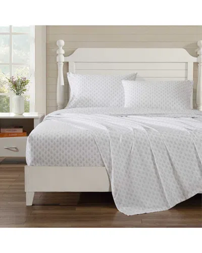 LAURA ASHLEY LAURA ASHLEY 200 THREAD COUNT FRANCESCA 100% COTTON PERCALE SHEET SET