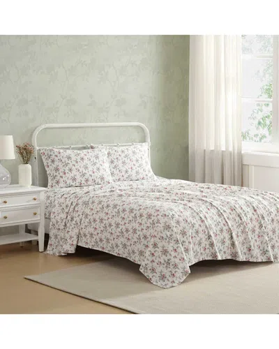 Laura Ashley 200 Thread Count Le Fleur Cotton Flannel Sheet Set