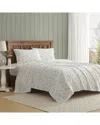 Laura Ashley 200 Thread Count Miranda Cotton Percale Sheet Set In White