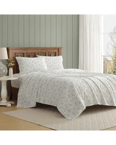 Laura Ashley 200 Thread Count Miranda Cotton Percale Sheet Set